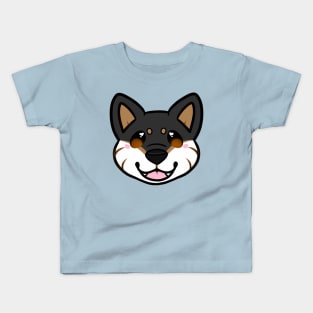 Black Shiba Inu Face Kids T-Shirt